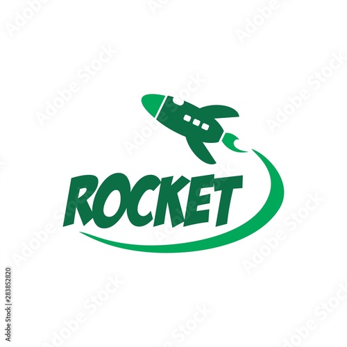simple rocket launcher space ship vector logo