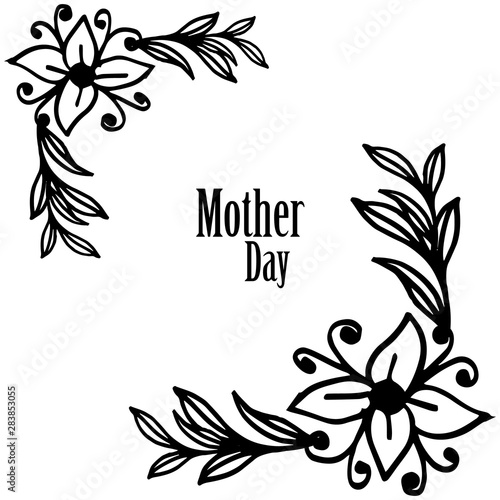 Card mother day  design silhouette flower frame  style elegant. Vector