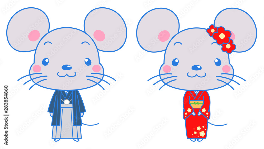 ねずみ 和服 ねずみ 和服
