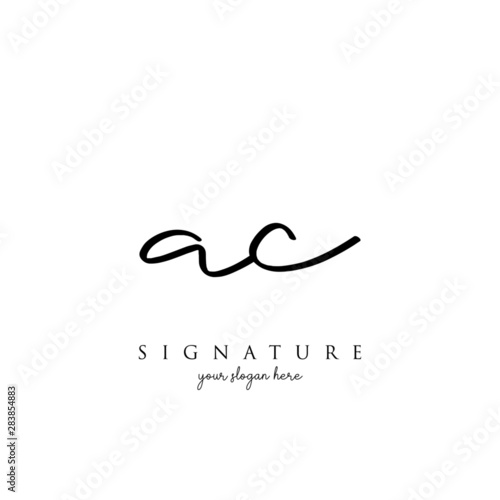 AC Letter Signature Logo Template - Vector