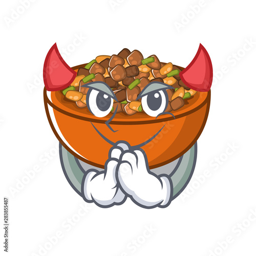 Devil kung pao chicken in character shape