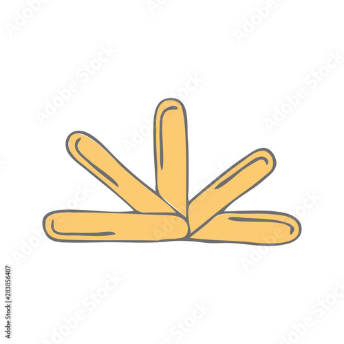 Isolated doodle depilatory sticks.