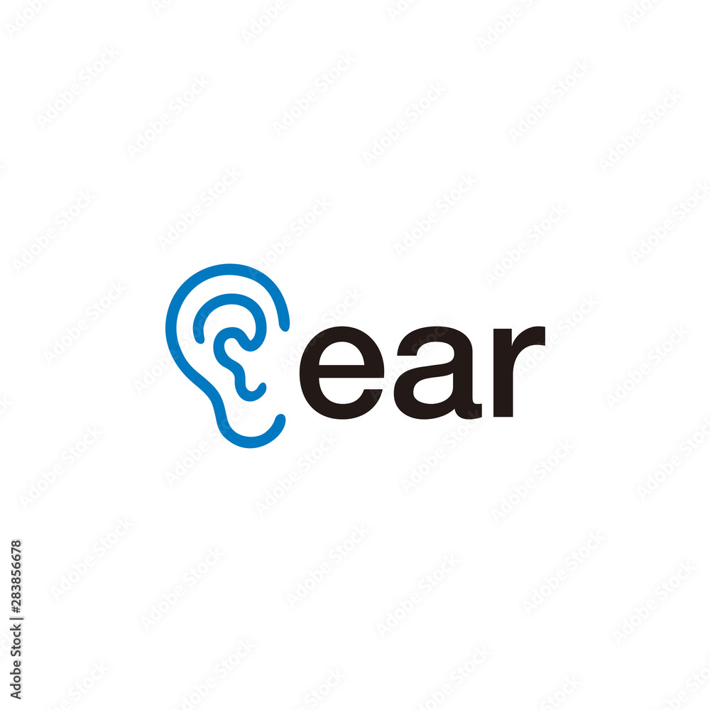 Illustration Logo modern sign for ear therapy logo design