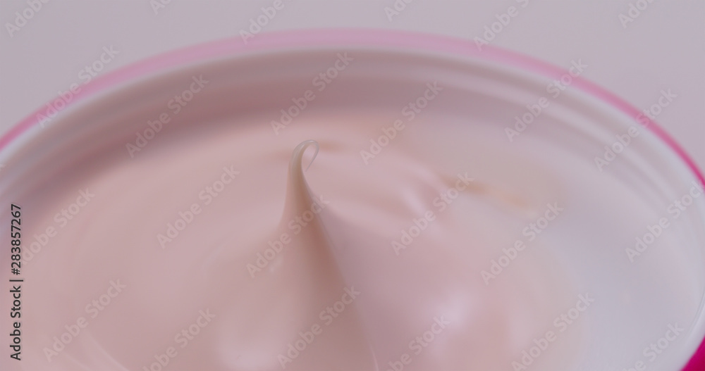 Close up of Pink cosmetics cream Close up of Pink cosmetics cream