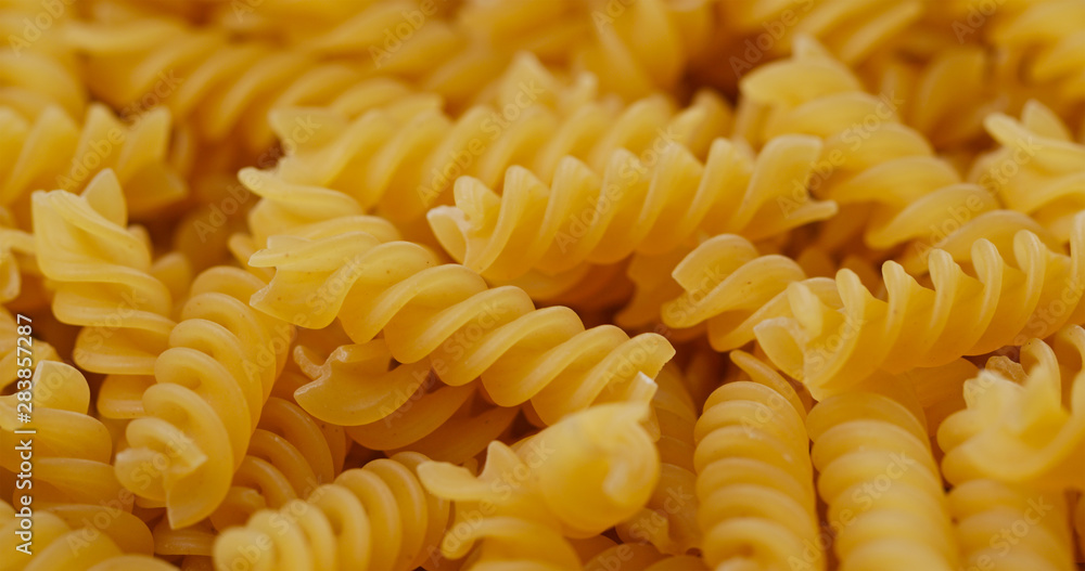 Pile of the dried fusilli Pile of the dried fusilli
