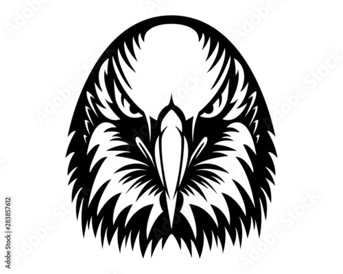 Eagle vector illustration in monochrome. Black and white. Can be used as tattoo design, decal, stencil, vinyl, tshirt printing.