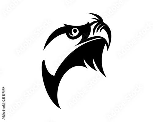 Eagle vector illustration in monochrome. Black and white. Can be used as tattoo design, decal, stencil, vinyl, tshirt printing.