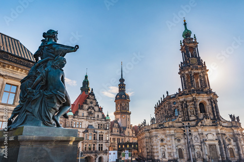 Dresden Germany, city skyline at Dresden Cathedral
