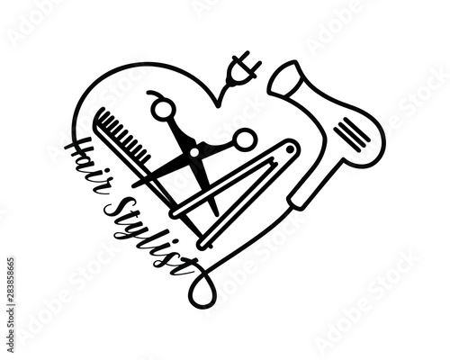 Hairdressing/ hair salon / hairdresser vector illustration that could be used as logo, prints, sticker, stencil, vinyl and many more