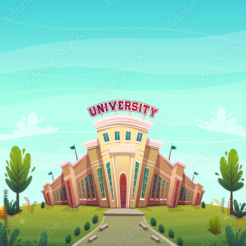 university campus building hall education for students cartoon vector illustration , brotherhood smart nerd classes hipster young people profession choice future knowledge day