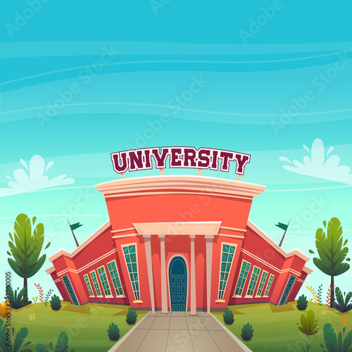 university campus building hall education for students cartoon vector illustration , brotherhood smart nerd classes hipster young people profession choice future knowledge day