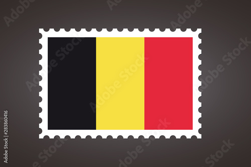 Vector letter stamp flag of BE. Kingdom of Belgium Flag.