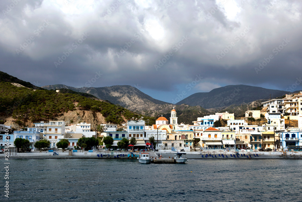 Diafani village is located on north side of the island and second port in Karpathos with  taverns and small cafeterias