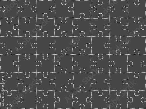 Seamless piece puzzle presentation jigsaw dark background pattern. EPS 10