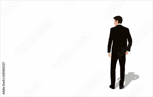 character of a business man with his back in a suit © Oleg