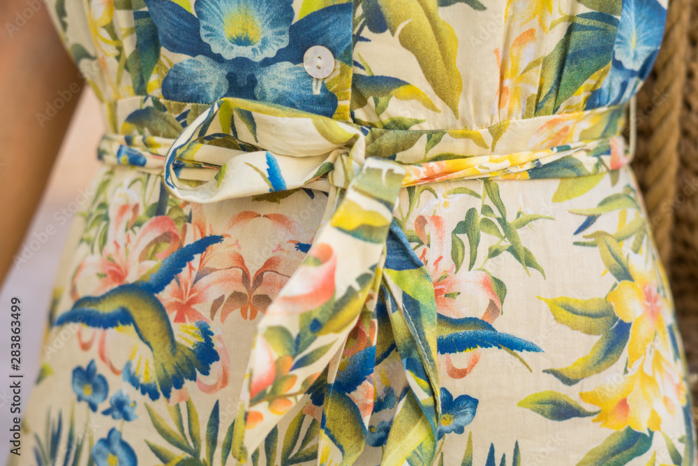 Close-up of dress print in the street