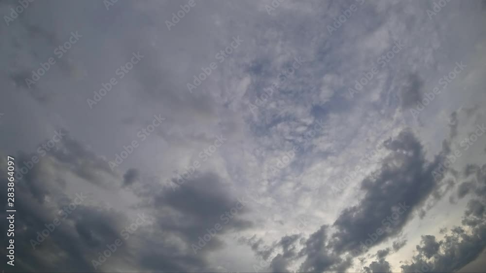 Movement of the clouds. Layers of the sky are moving in different directions. Timelapse. Movement of the clouds. Layers of the sky are moving in different directions. Timelapse.