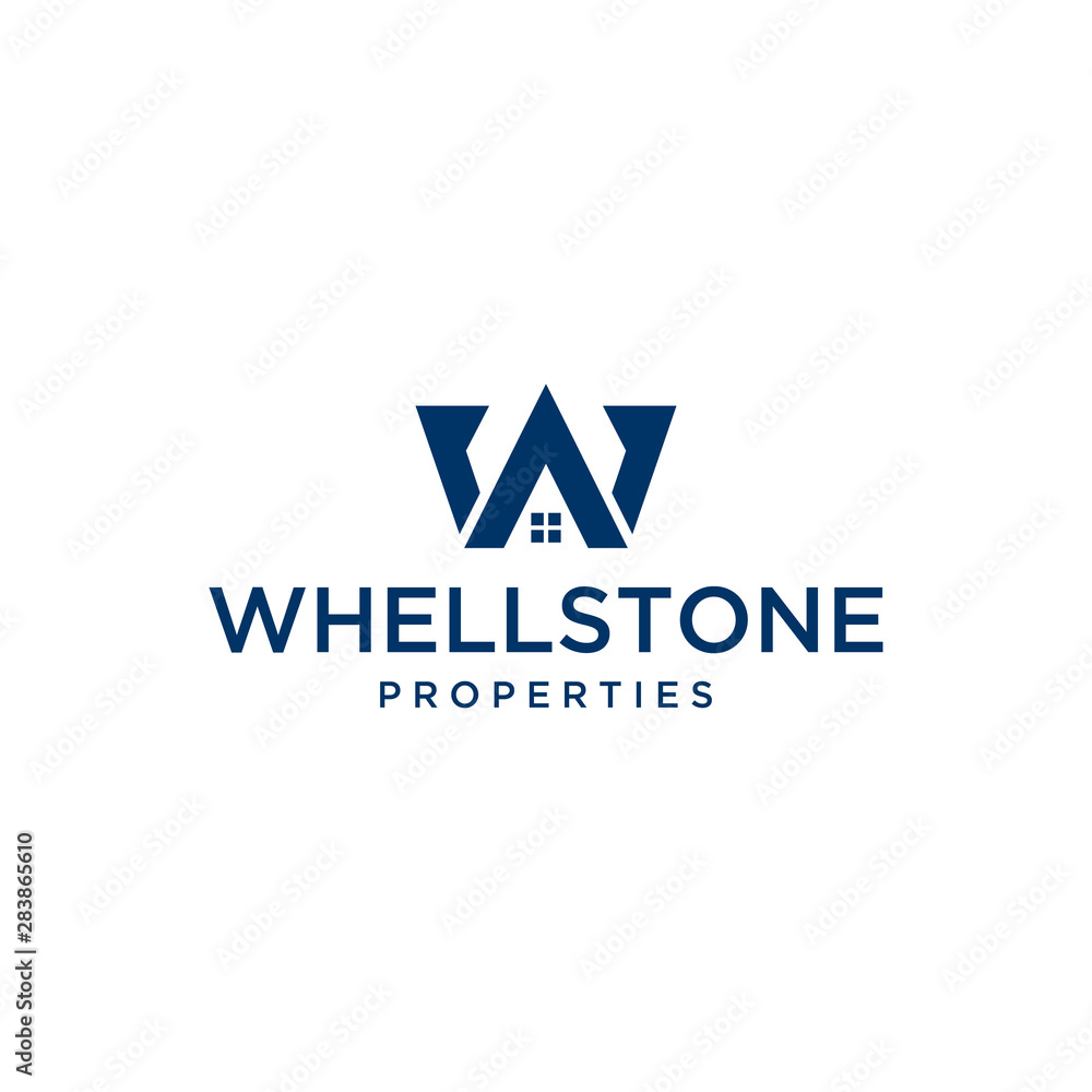 Inspiration logo property with the initials W as the company icon logo design