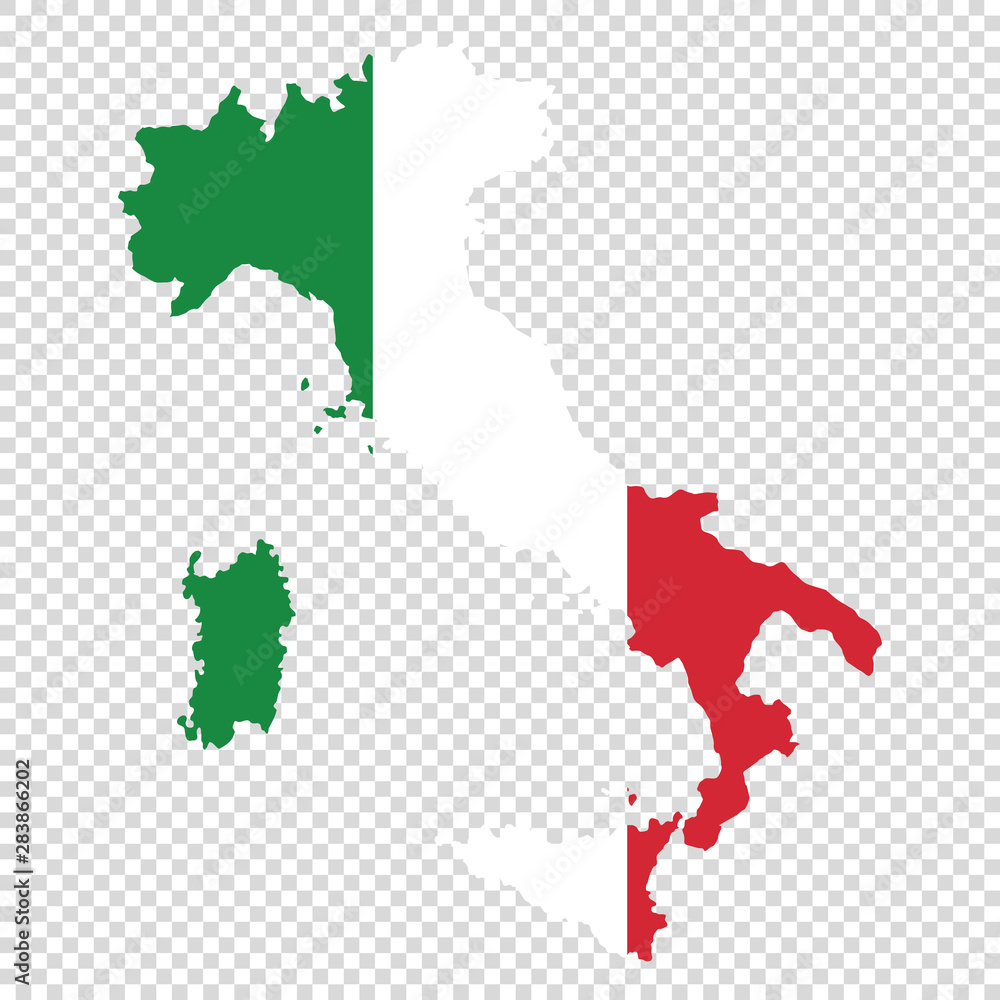 vector map of italy flag on transparent background