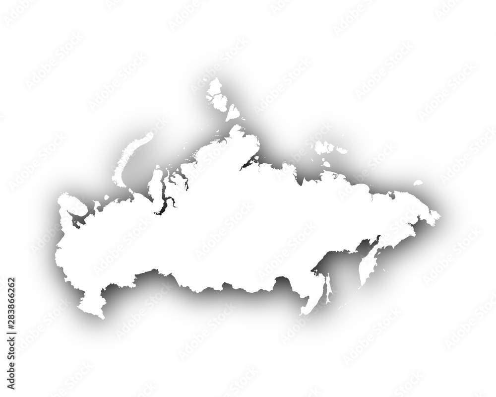 Karte von Russland mit Schatten