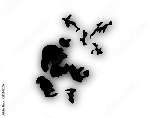Karte der Orkney Inseln mit Schatten