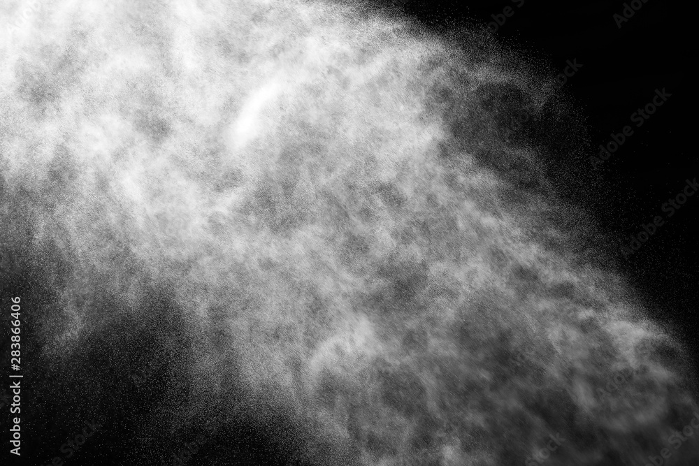 A stream of water and a cloud of drops A stream of water and a cloud of drops