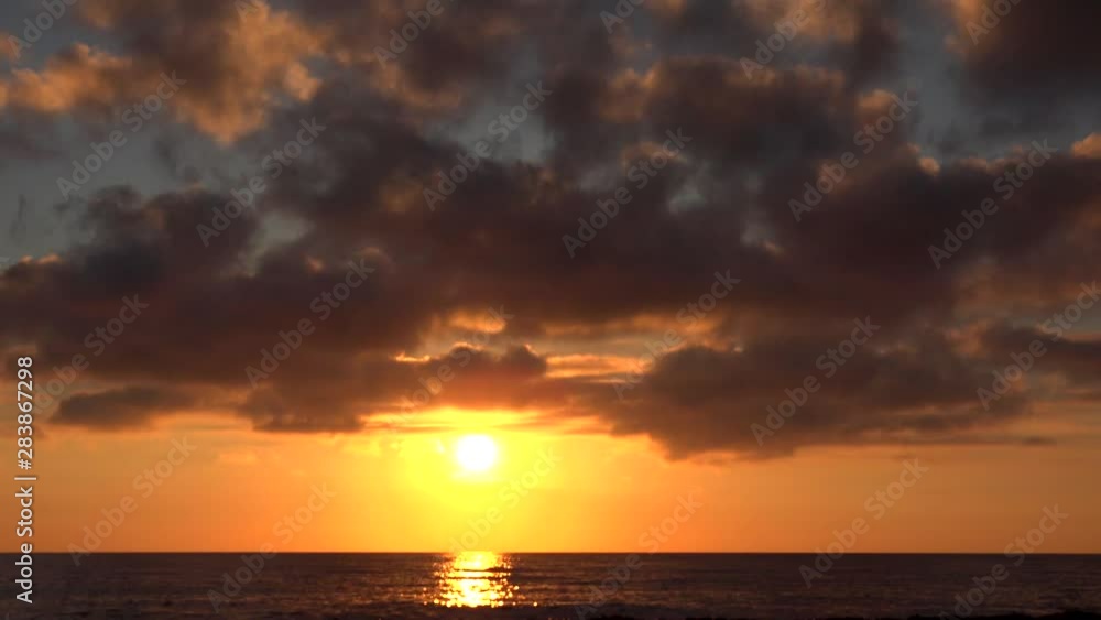 Sunset Beach Timelapse, Sunrise on Seashore, Ocean View at Sundown in Summer Sunset Beach Timelapse, Sunrise on Seashore, Ocean View at Sundown in Summer