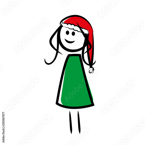 Frau mit Weihnachtsmütze