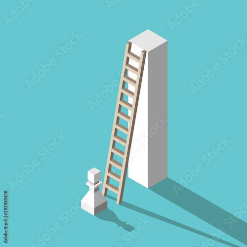 Pawn, high pedestal, ladder
