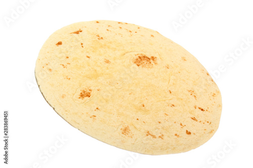 Tortilla Wrap Bread. Isolated on a white background.