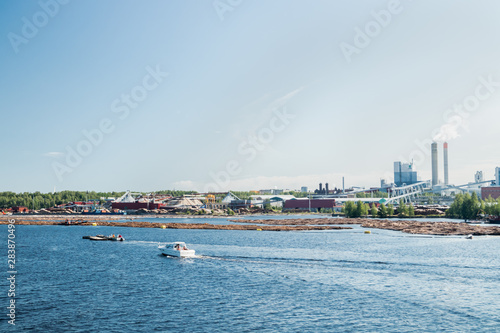 Lappeenranta, Finland - August 7, 2019: Upm factory in Lappeenranta, Finland photo