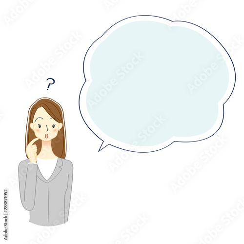 ビジネスウーマンと吹き出しのイラスト