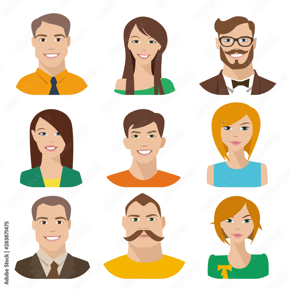 Vector male and female characters in flat style Vector male and female characters in flat style