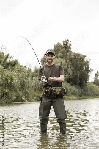 Man fishing at the river