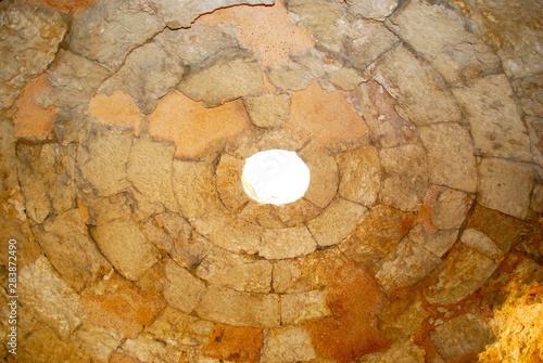Detail of bathhouse dome at The Herodium photo