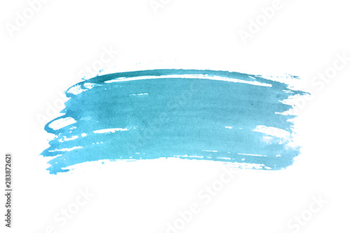 Abstract blue watercolor stain on white background for your design