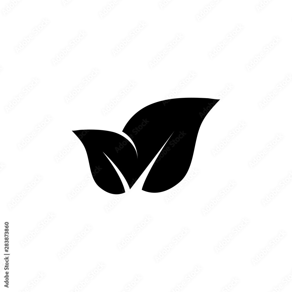 Organic Leaves, Leaf Pair, Nature Flat Vector Icon