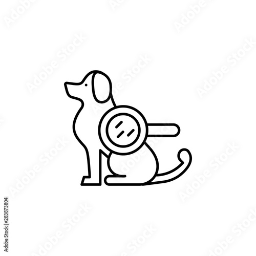 dermatology, dog icon. Simple thin line, outline vector of Petshop icons for UI and UX, website or mobile application