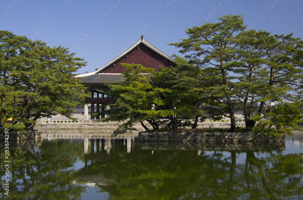 korean old pavilion in palace. it's national treasure. korean old pavilion in palace. it's national treasure.