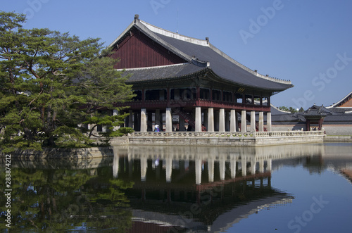 korean old pavilion in palace. it's national treasure.