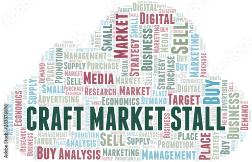 Craft Market Stall word cloud. Vector made with text only.