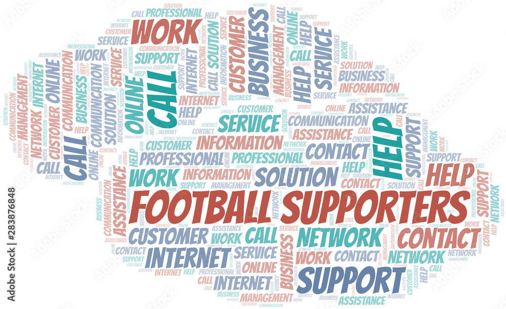 Football Supporters word cloud vector made with text only.