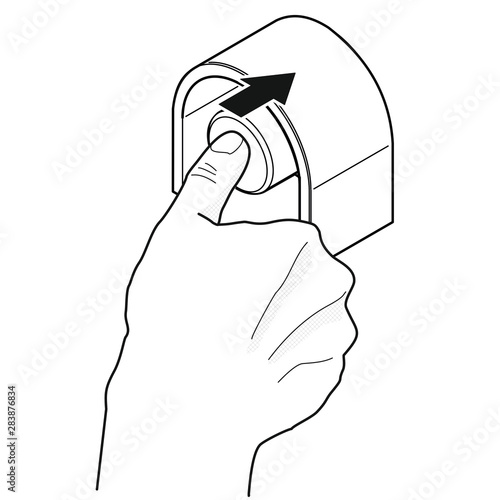 Not-Aus  mit Handschutz [schwarz-weiß]