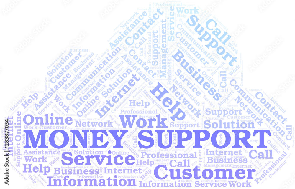 Obraz premium Money Support word cloud vector made with text only.