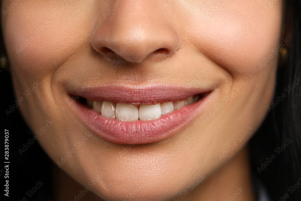 Wide open confident smile of pretty mature woman Wide open confident smile of pretty mature woman
