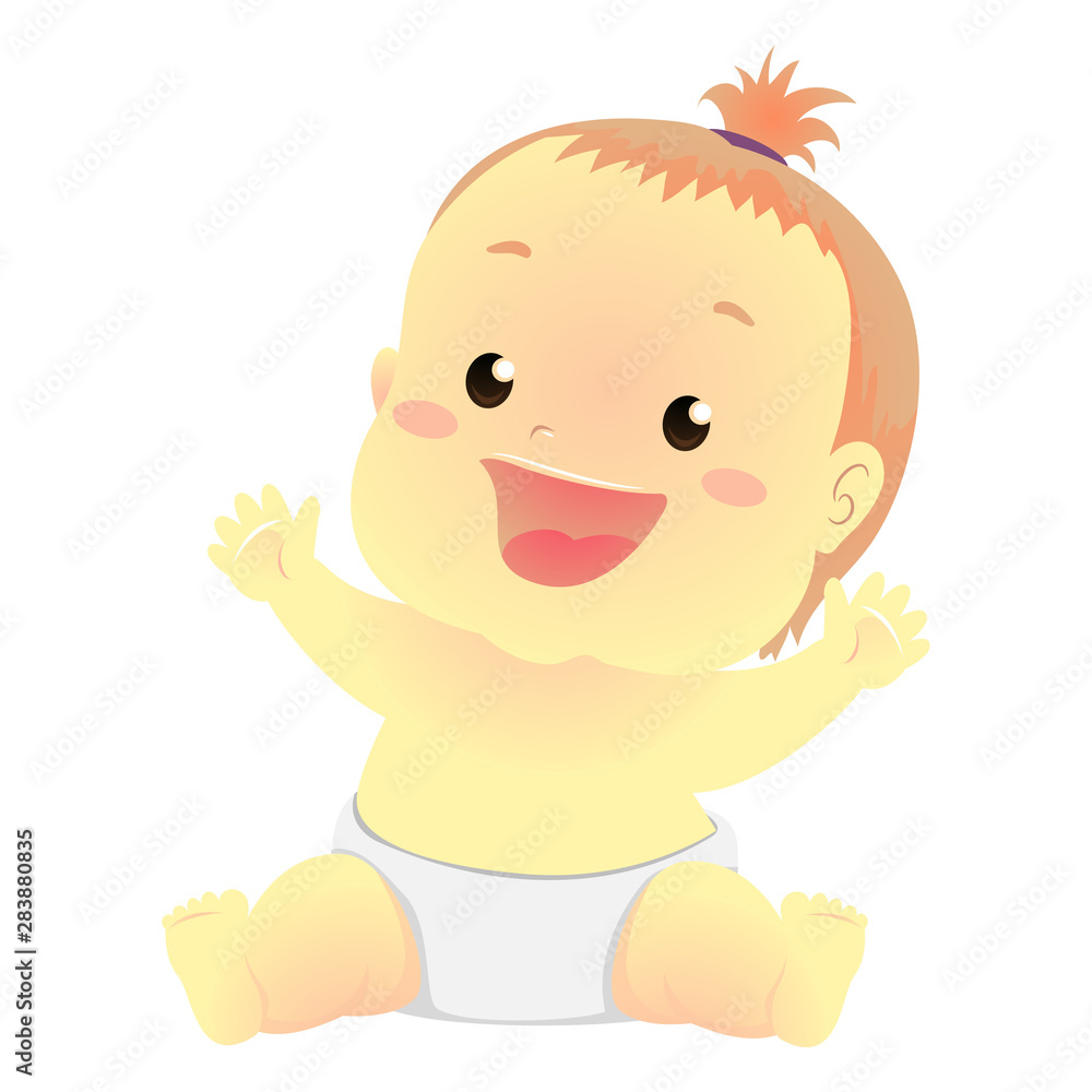 Vector Illustration of a Happy Baby in sitting position Vector Illustration of a Happy Baby in sitting position