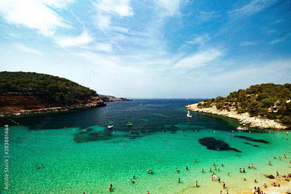 Tropical island in Ibiza from Cala Salada