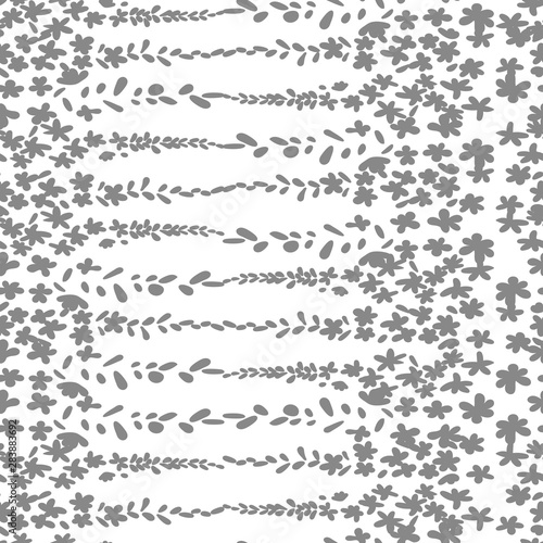  Floral vector seamless pattern. Simple stylized flowers and leaves background made with clipping mask for easy editing.