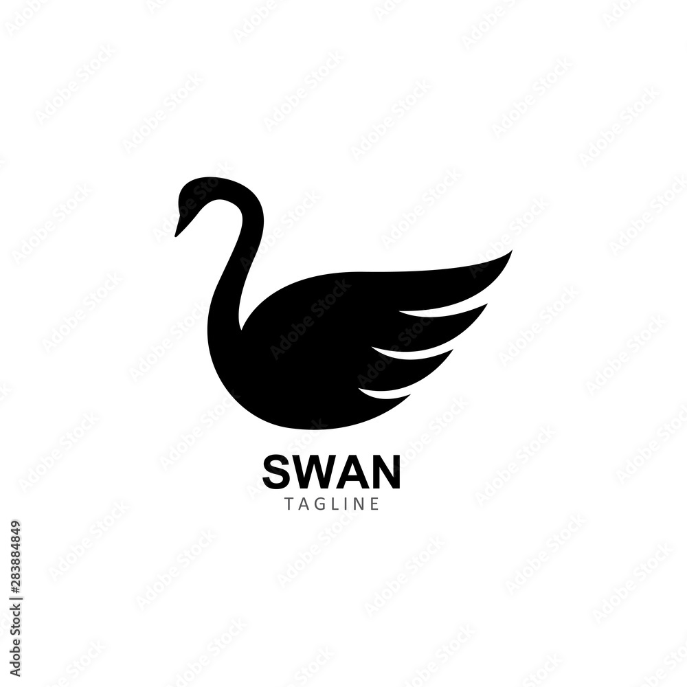 Fototapeta premium Swan logo Template vector illustration design 