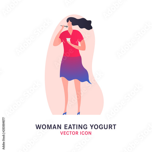 Woman Eating Yogurt 1